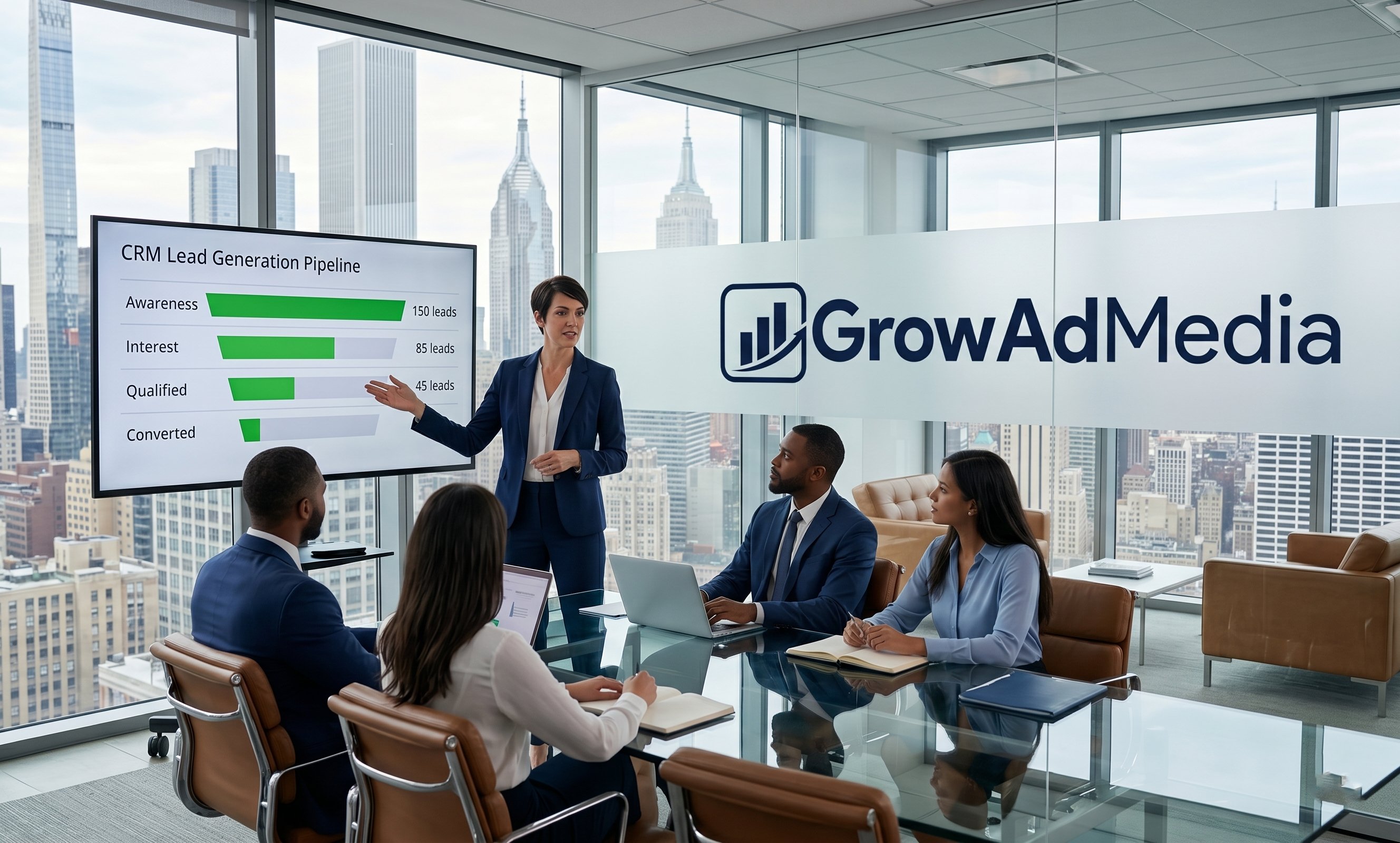Lead generation CRM pipeline presentation