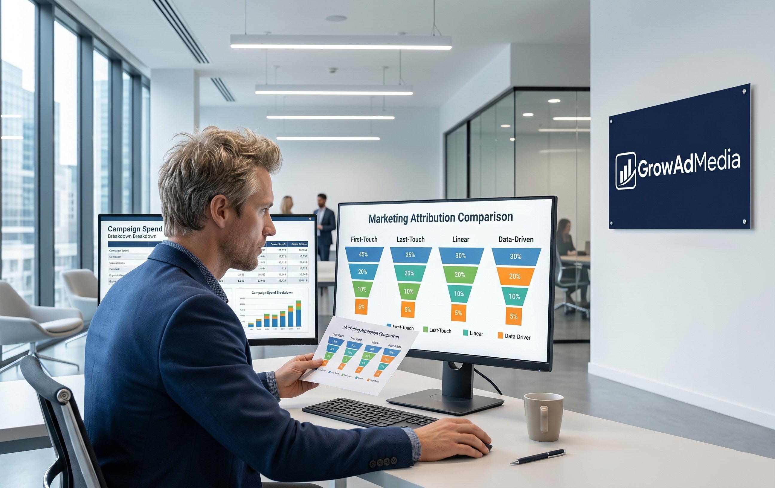 Marketing attribution model comparison chart