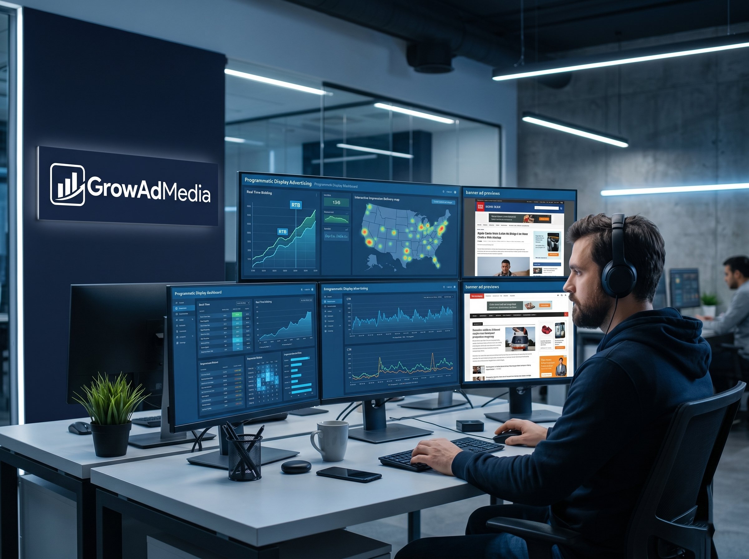 GrowAdMedia programmatic display advertising dashboard