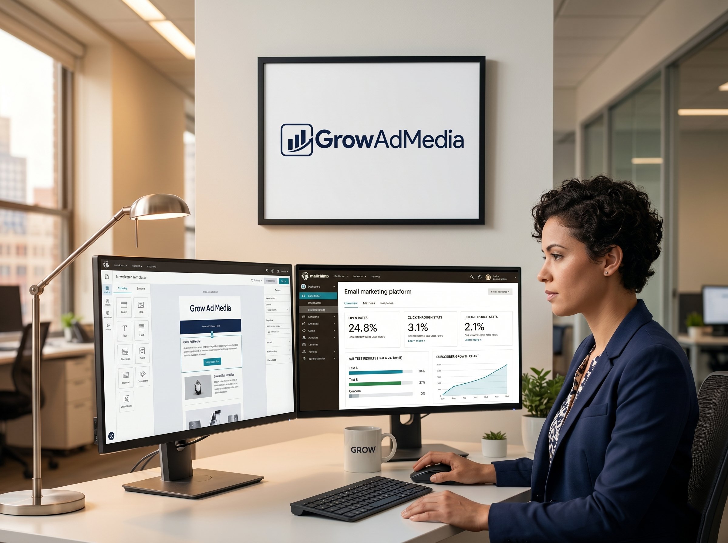 GrowAdMedia email marketing platform dashboard