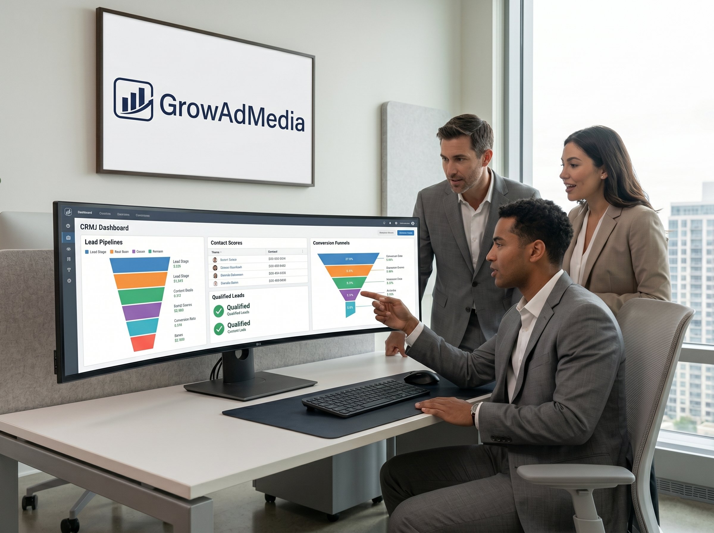 GrowAdMedia lead generation CRM dashboard